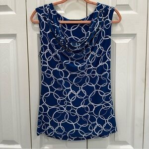 The Limited Navy and White Circle Pattern Blouse